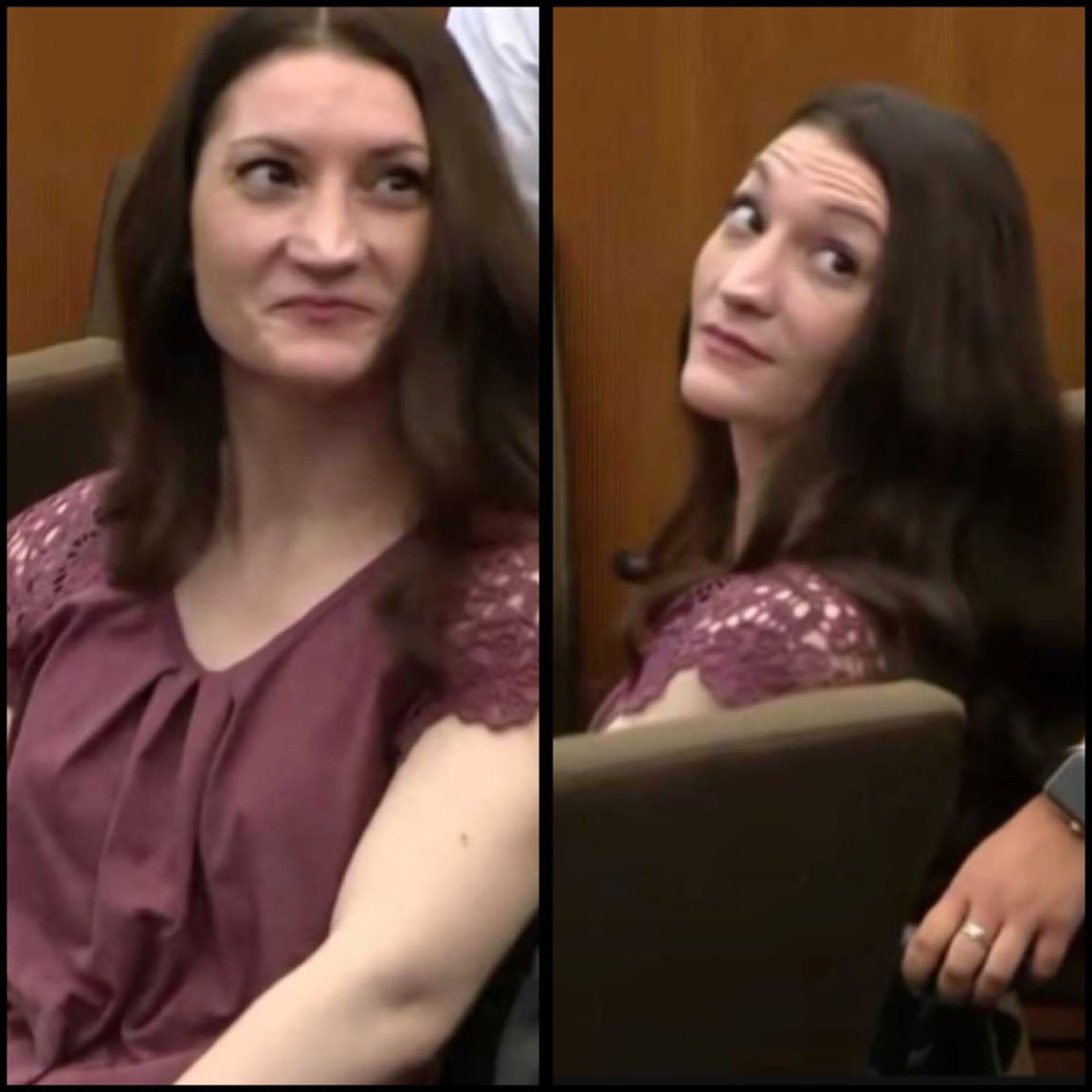 GerryCallahan's tweet photo. The evil demon when her lawyer says there’s “no evidence” she killed her kids. https://t.co/aiCamrHnRZ