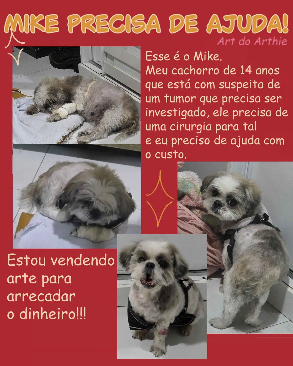 artdoarthie's tweet photo. Oi gente!! dando uma passadinha aqui para pedir ajuda!
tenho um cachorro idoso doente que precisa de ajuda com uma cirurgia e remedios! 
consigo dar mais informaçoes no pv caso necessitem! https://t.co/o3YZIteIz9