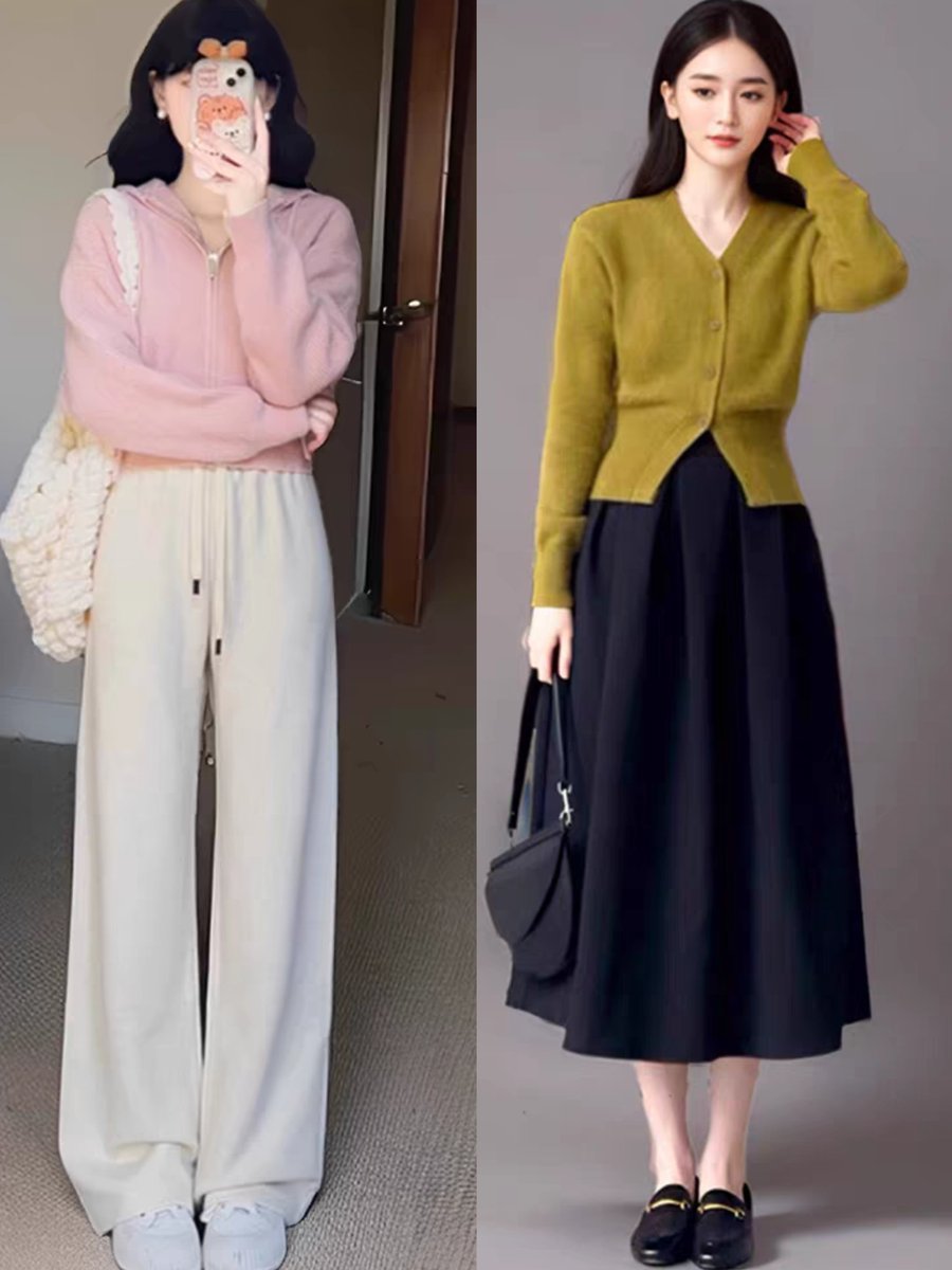 path_carol__510's tweet photo. [New season vibe = soft skirt + cozy jacket, no need for fancy metal pieces – comfy u0026 stylish everyday look!]， https://t.co/c3lDTQfmr4