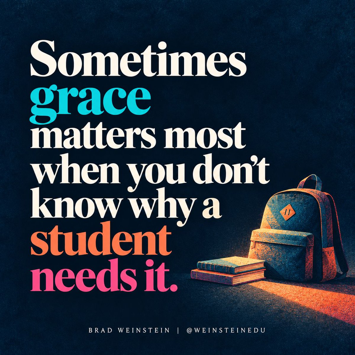 WeinsteinEdu's tweet photo. We usually want the full story before we decide how much understanding someone deserves.

Students do not always give us that luxury.

Sometimes we see the shutdown, the refusal, the missing work, or the reaction without knowing what happened before they walked through the door.

Grace does not mean pretending expectations do not matter. It means leaving room for the possibility that there is more happening than we can see.

We can hold students accountable without assuming we already know the whole story.

And sometimes the moment they need that most is the moment they are least able to explain why.