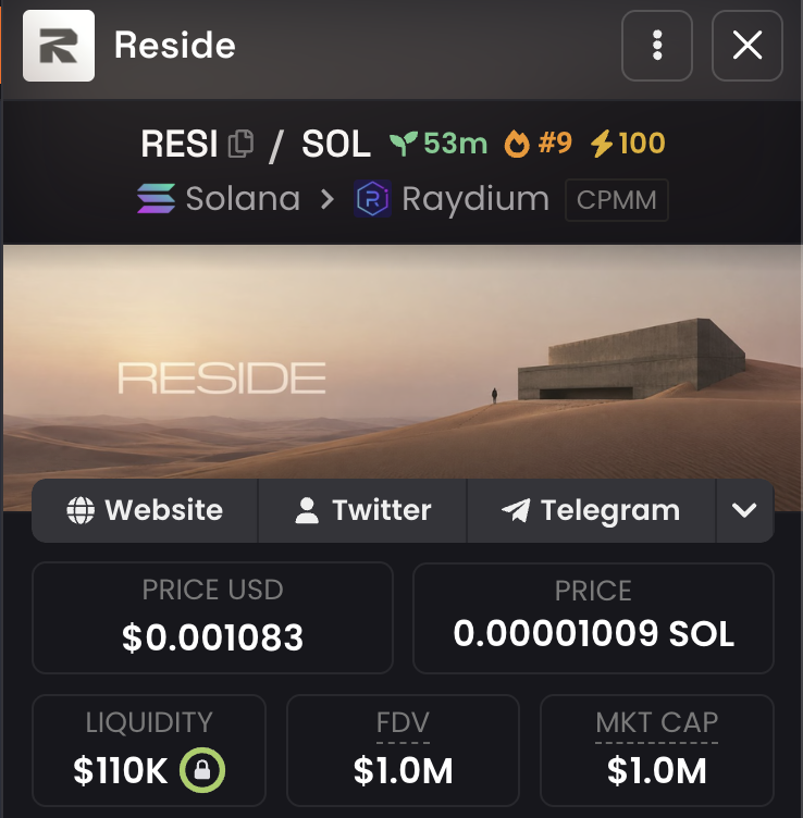 kenji_hl's tweet photo. i'm begging you to buy $resi.

ca: residek2ejv9apu1op2vbv89poumxcdcs8nzbxq5q1y

this is a pretty innovative project offering rwa cashback.

it's followed by solana, toly, and ansem, which makes me think there could be some serious backing behind it.

i probably have some insider info, but i don't think it's the right time to share it yet.

just buy and thank me later.