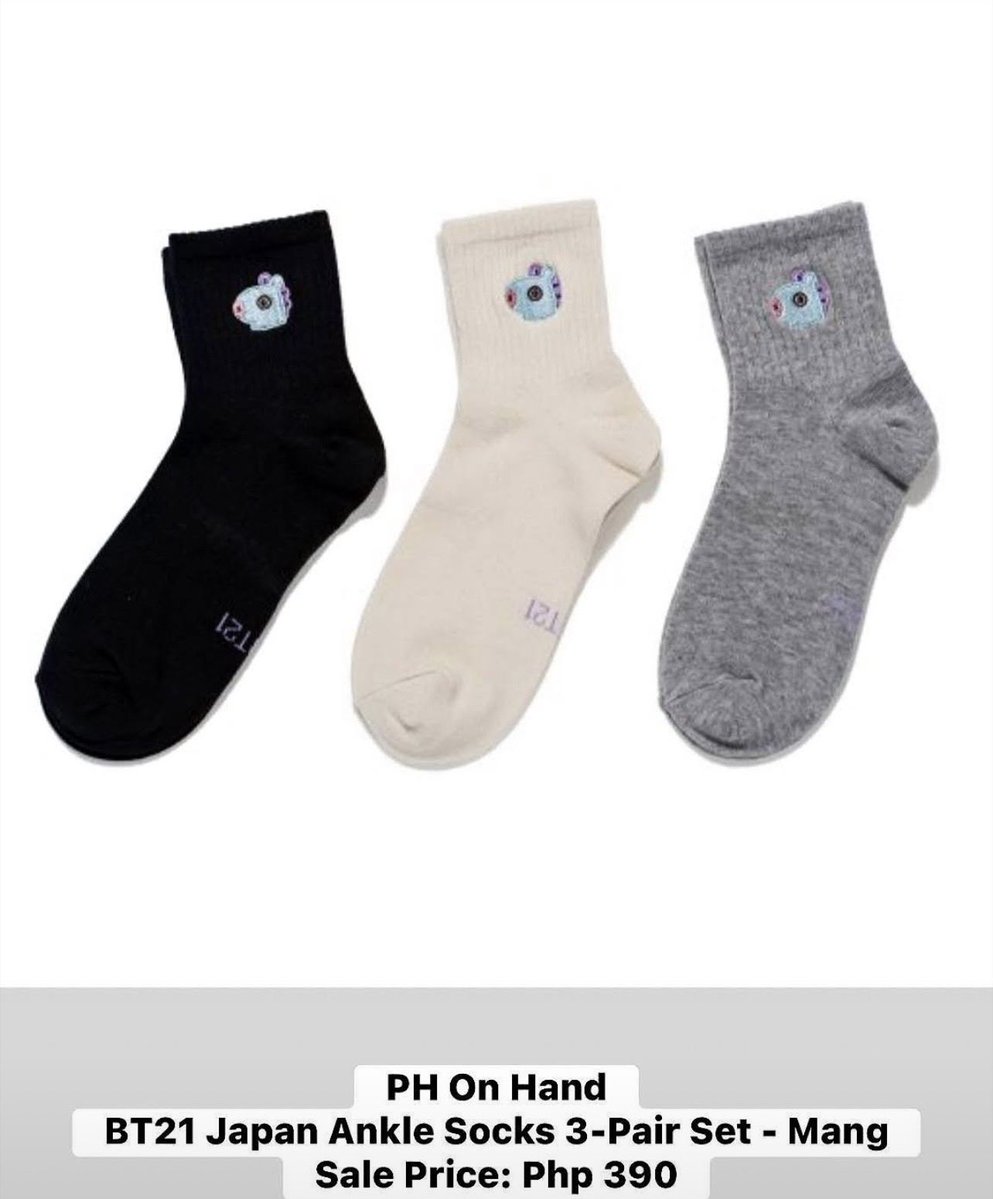 cookyshopph's tweet photo. WTS LFB

On hand • Ready to ship

BT21 Japan Ankle Socks 3-pc Set - Mang

Php 390 https://t.co/SIFlMHIWbl