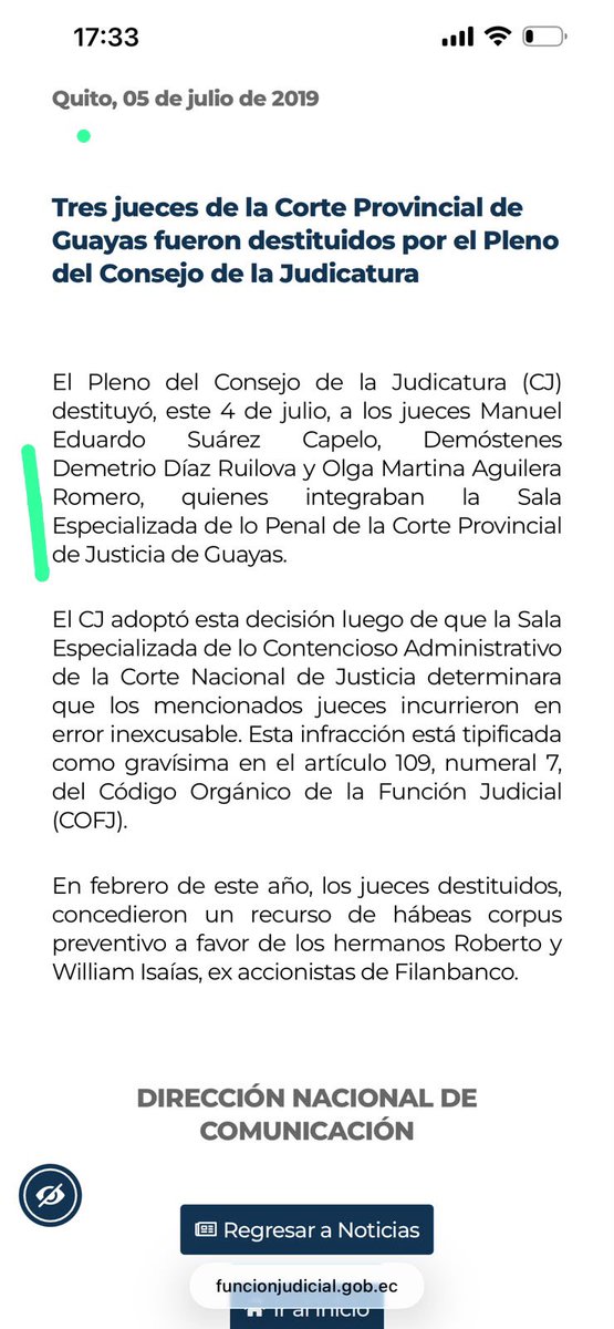 Danielsalcan_'s tweet photo. Uy mamita linda, ahora se destapó que los dos jueces, Martína Aguilera y Demóstenes Díaz, que se escuchan en los audios filtrados, ya habían sido destituidos por darle hábeas corpus a favor de los hermanos Isaías, responsables del feriado bancario ¡Aquiles debe ser liberado ya! https://t.co/weRAT1y2QH