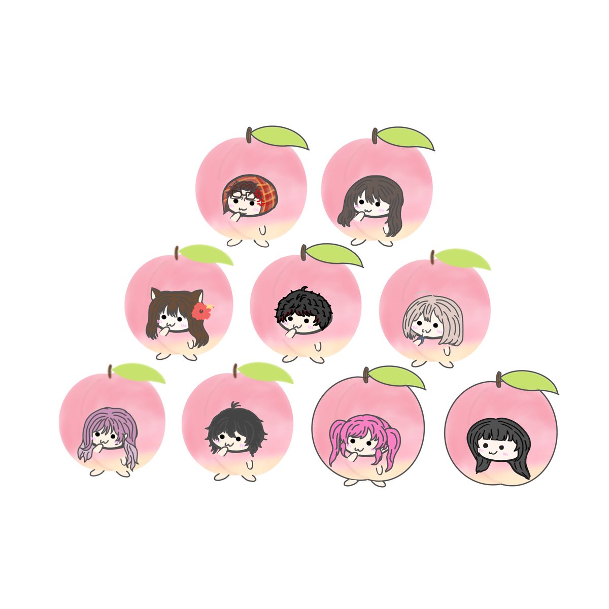 sushikome_yuu's tweet photo. そして所属チームのアプリコットでは桃を描かせていただきました☺️暖かいチームで楽しかったなあ☺️これからも仲良くして欲しい！ https://t.co/njcsLjMQcZ