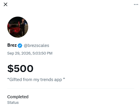 trendsdotrun's tweet photo. Hey @brezscales we sent you something - Gifted from my Trends app https://t.co/0cjgHUUn1e