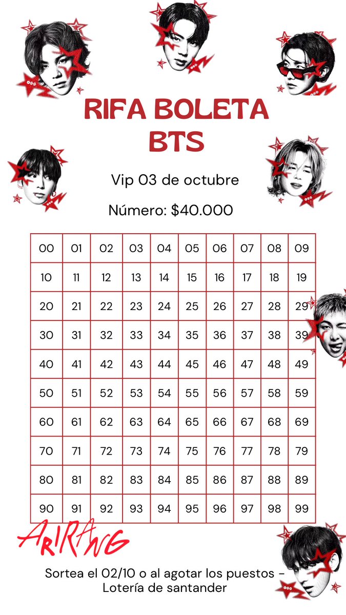 Raevvvvvv's tweet photo. Rifo una VIP BTS Colombia en 3 de octubre, cada numero vale 40k (si llevan mas de un puesto la dejo en 35k) 

les envío cédula, army membership, instagram.Lo que quieran para que me puedan denunciar si los tumbo.

Si les interesa mandenme un dmm #btscolombia https://t.co/QO1f4g7xAM