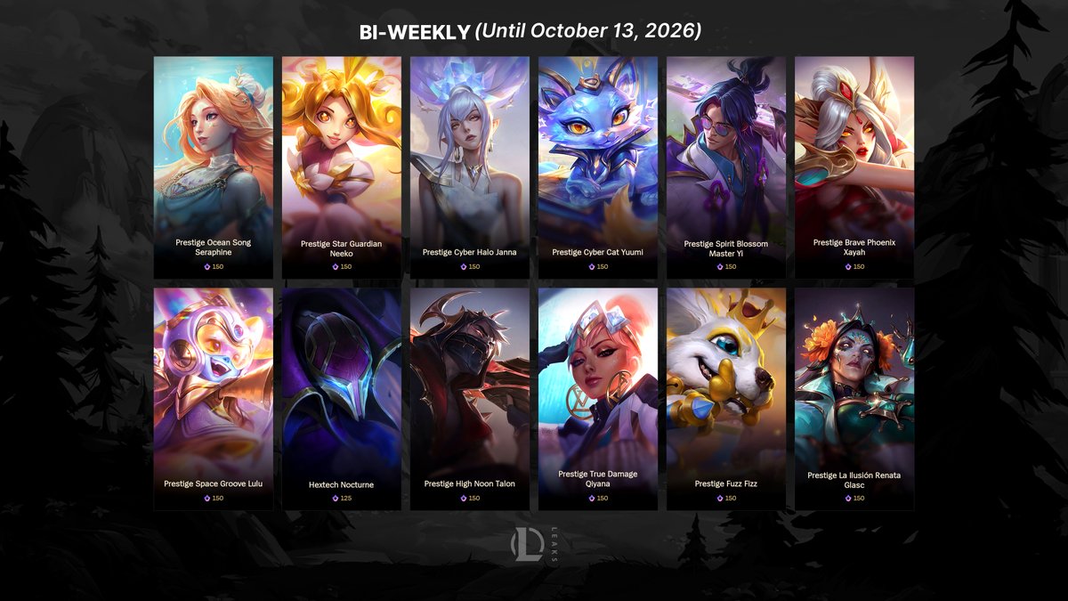 LeagueOfLeaks's tweet photo. New Mythic Shop Rotation ‼️ https://t.co/YBCqqIZ40E