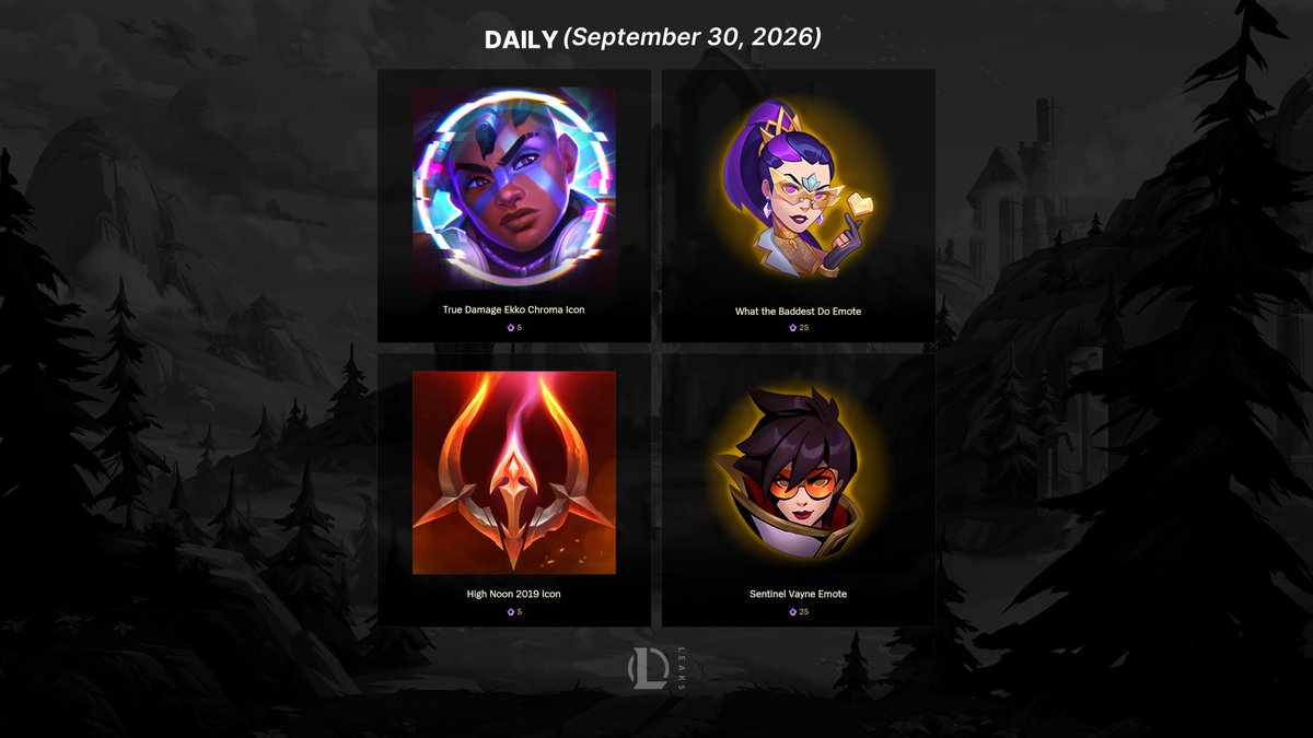 LeagueOfLeaks's tweet photo. New Mythic Shop Rotation ‼️ https://t.co/YBCqqIZ40E