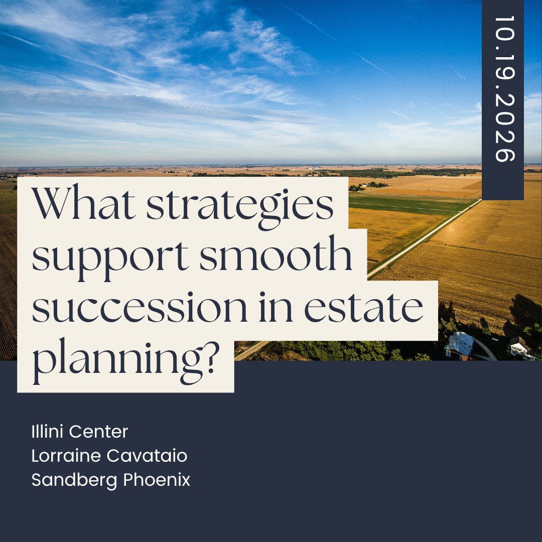 ChicagoFarmers's tweet photo. Landowners proudly pass farmland on to the next generation. Learn more about managing legal details from @LCavataio, a @SandbergPhoenix lawyer on Oct. 19. Register: https://t.co/hP5xaGBK7N
#TheChicagoFarmers https://t.co/NdNVtLW8vA