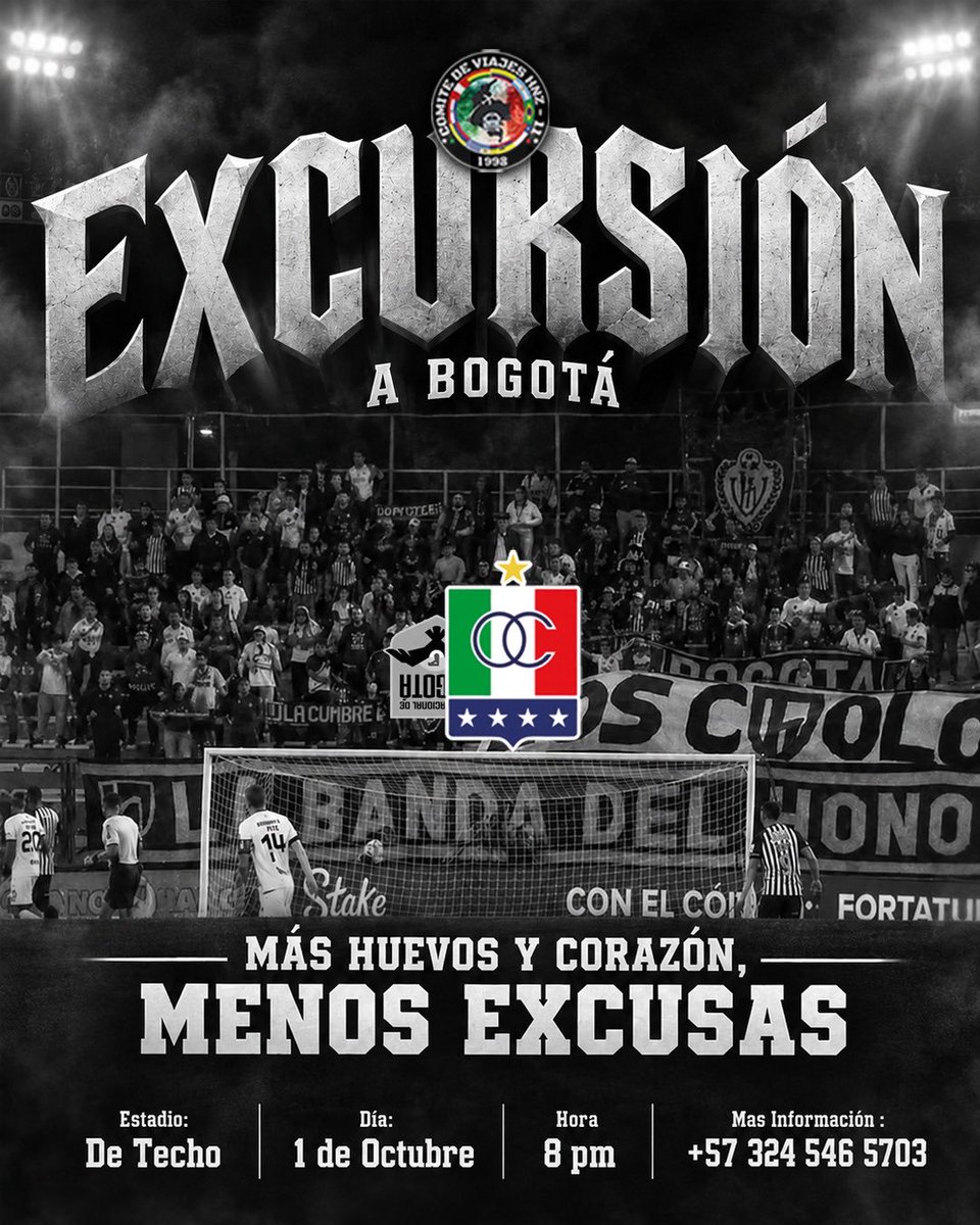 labandadeleje's tweet photo. Nunca jugarás solo O11CE CALDAS, la banda del Once vuelve a las carreteras camino a Bogotá.

Toda la información está disponible con el Comité de Viajes - HNZ11.

#AguanteLaBandaDelEje #HolocaustoNorte #CaposDelEje #LaHistoriaEsNuestra https://t.co/VORXwaN5ZG