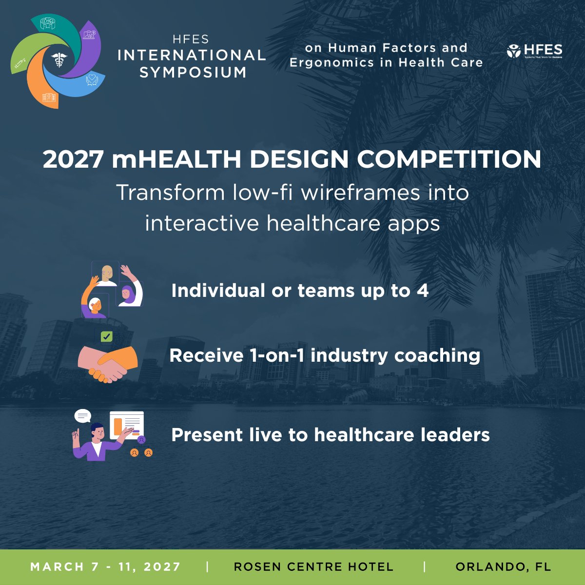 HFES's tweet photo. HFES invites students to participate in the 2027 Mobile Health Applications for End Users Design Competition, held in conjunction with the International Symposium on Human Factors and Ergonomics in Health Care. https://t.co/Ph4ze2DPQo https://t.co/LbV5nI8ekZ