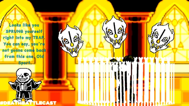 burstverse10's tweet photo. @Man0fActi0n Only thing Afton got is PHYSICALLY stronger than Sans. He dying to one Gaster Blaster. https://t.co/780iNccFNp