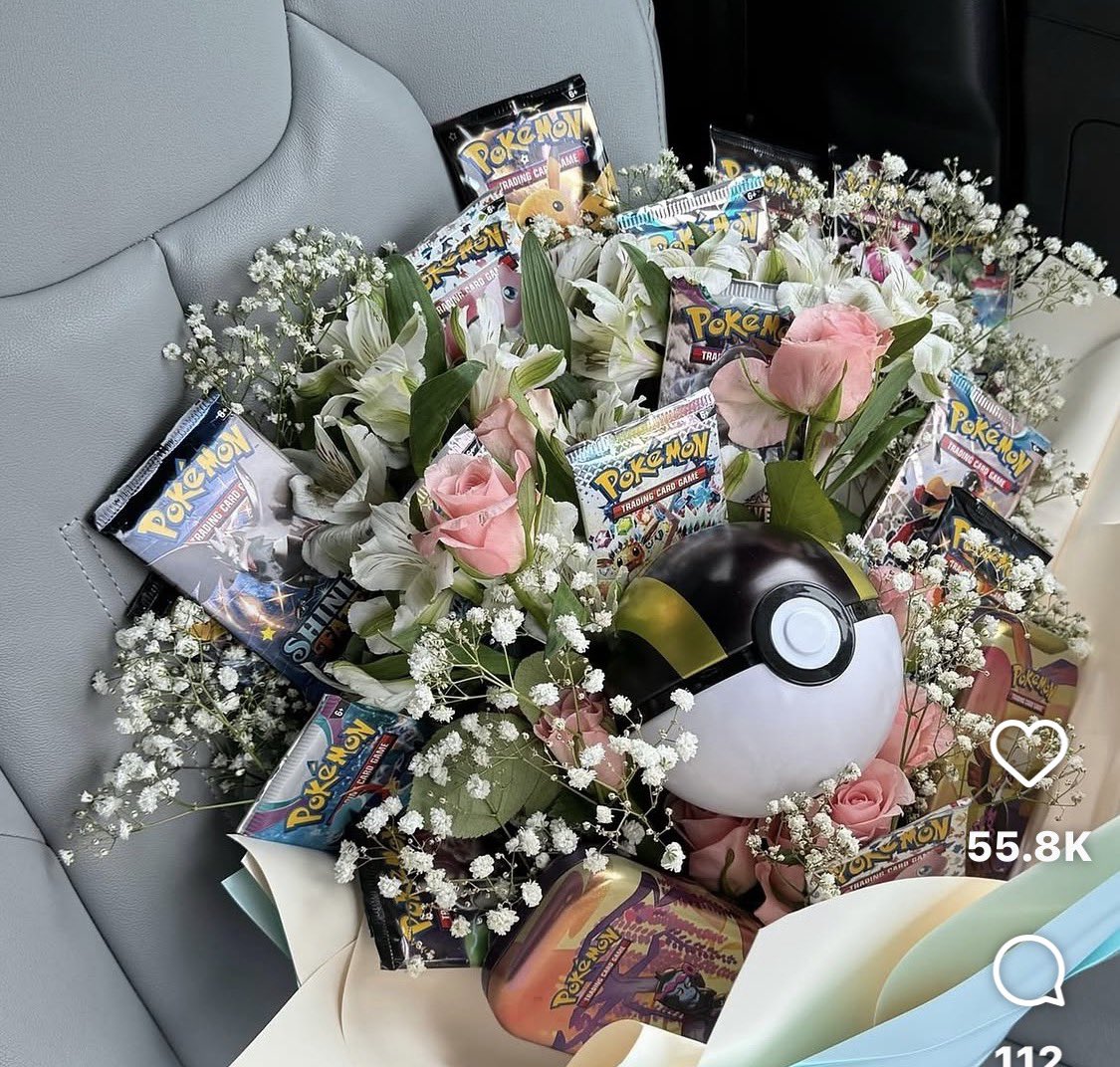 deadringxr's tweet photo. Girls only want one thing 

+ it’s pokemon card bouquets https://t.co/woEwBr2aLE