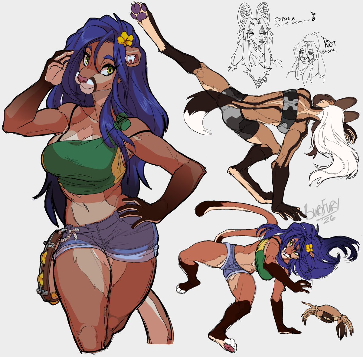 BuriFury's tweet photo. Test Drawpile doodles of Eliana my jaguarundi capoeirista (+Buri and Jorge ) that I gave up on cuz I think Drawpile hates my tablet

it wasn't registering all my strokes and would just straight up stop so I wasn't having fun no more 

>:c 

also
crab https://t.co/lQ9scjcuC5