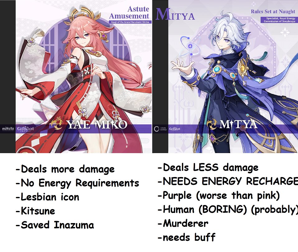 zajef77's tweet photo. In case some of you were confused as to how Yae and Mitya compare to one another https://t.co/pFxECaKsVV