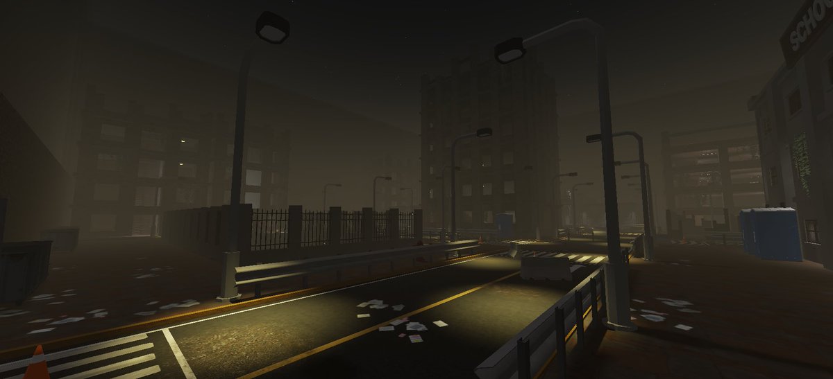 Quailrnv's tweet photo. Dark horror / post-apocalyptic environment build Focused on atmospheric street lighting, dense fog, and detailed prop placement for survival/horror games.
Open for Roblox map building, environment art, and lighting setups! DMs are open.
#RobloxStudio #RobloxDev #3denvironment https://t.co/5HGiLgXaJo