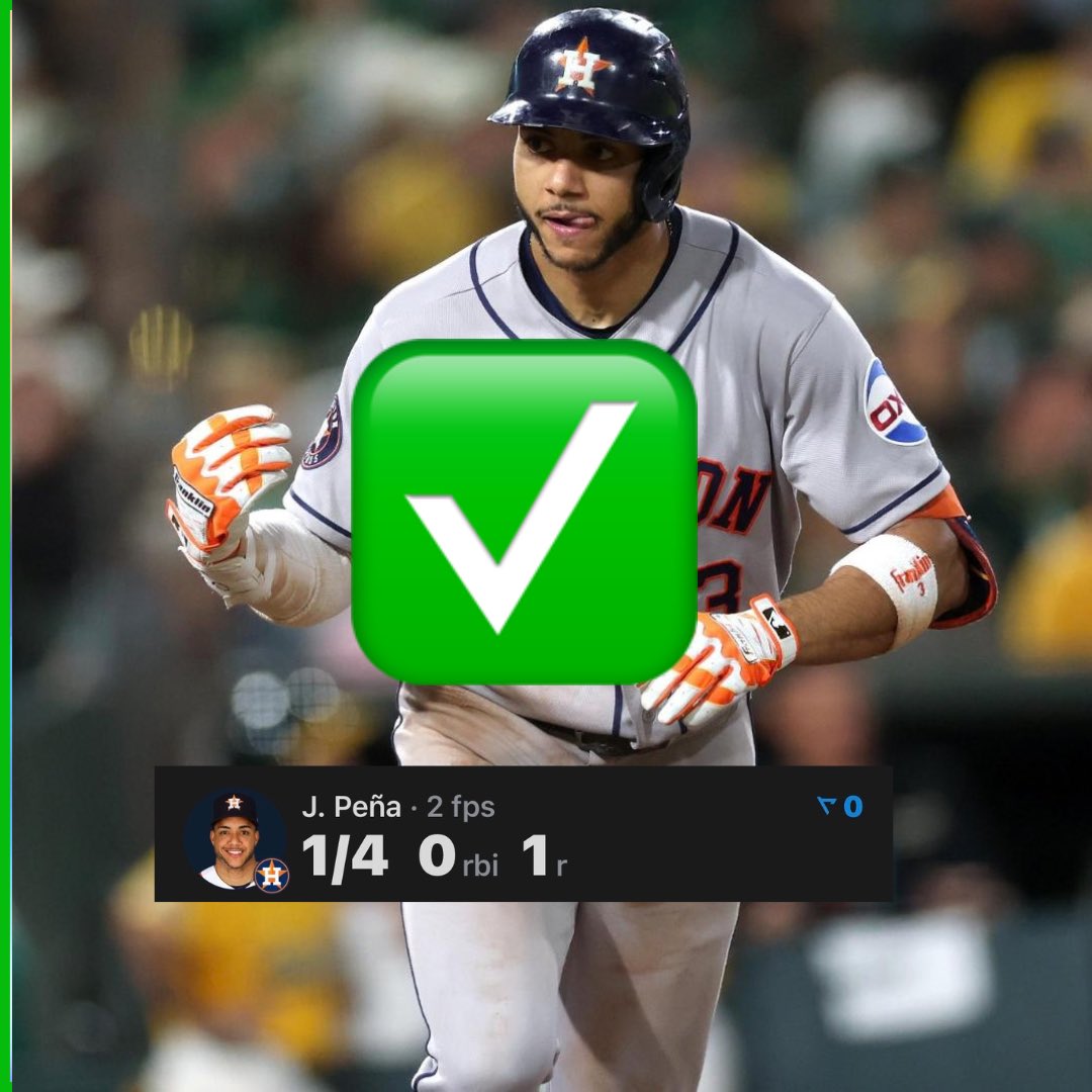 IzzoBets's tweet photo. MLB Prop #1⚾ {Sep 29}

60% HIT RATE‼️💎

✅✅✅Jeremy Pena O 1.5 H+R+R
{-130} BetMGM #Astros

FOLLOW FOR MORE LOCKS!💪@izzobets

RTs♻️+ LIKEs💜Appreciated❗️

📊powered by:@propsdotcash 

#gamblingx | #gamblingtwitter https://t.co/h0l315aElw