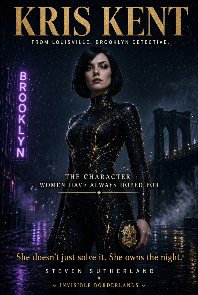 KrisKent4D's tweet photo. Kris Kent.
From Louisville. Brooklyn detective.
The character women have always hoped for.
She doesn’t just solve it.
She owns the night.
Noir mind. Enhanced power.
Invisible Borderlands.
— Steven Sutherland
#KrisKent #InvisibleBorderlands #NoirDetective #StrongWomen #WomenInMystery #FemaleLead #Brooklyn #Louisville #Puzzleween #Rocktober
She doesn’t just solve it.
She owns the night.
Kris Kent.
The detective women have been waiting for.
#KrisKent #InvisibleBorderlands #NoirDetective #StrongWomen #FemaleLead
Want a version with a call-to-action like “Comment 🕵️♀️🧩” so it matches your earlier community posts?
