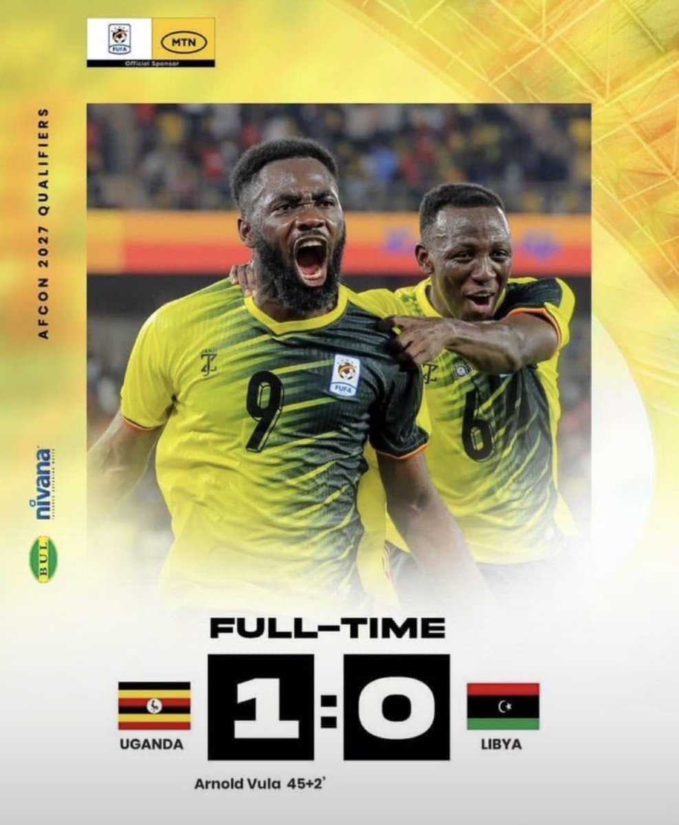 OgwangOgwang's tweet photo. Congratulations to the @UgandaCranes for a historic win at Hoima City Stadium against Libya in the #TotalEnergiesAFCON2027 qualifier. 
Today’s win marks the beginning of very many wins and memories at the beautiful Hoima City Stadium. 

In a special way, I wish to thank The Chairman of PLU Gen. @mkainerugaba for the 30 Million token of appreciation to the boys for their win against Libya.
Thank you Hon. @DaudiKabanda for delivering the message to the boys on behalf of Gen. @mkainerugaba. 

To the Ugandans that filled up Hoima City Stadium, thank you for turning up. In football, we say that fans are the 12th and the most important player on the pitch because your continued presence in the stands is a great push to the boys.

Congratulations to the boys once again.