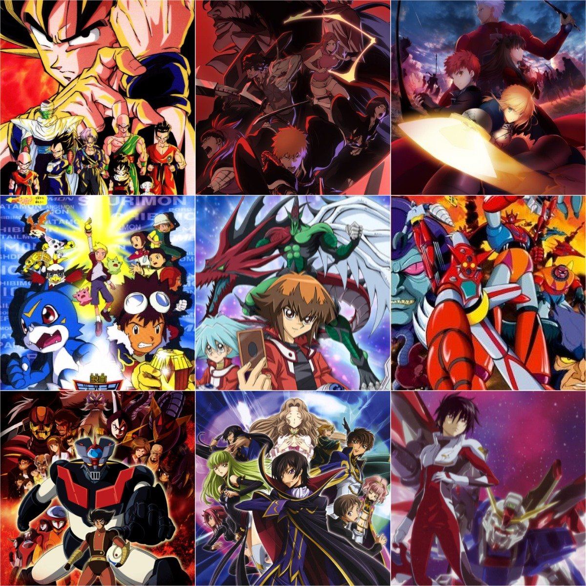BroBalor's tweet photo. 3x3 of Animanga that I hold near and dear to my heart 

Images chose are just representative of their franchise and not my respective favourite https://t.co/CR4C6C7yod