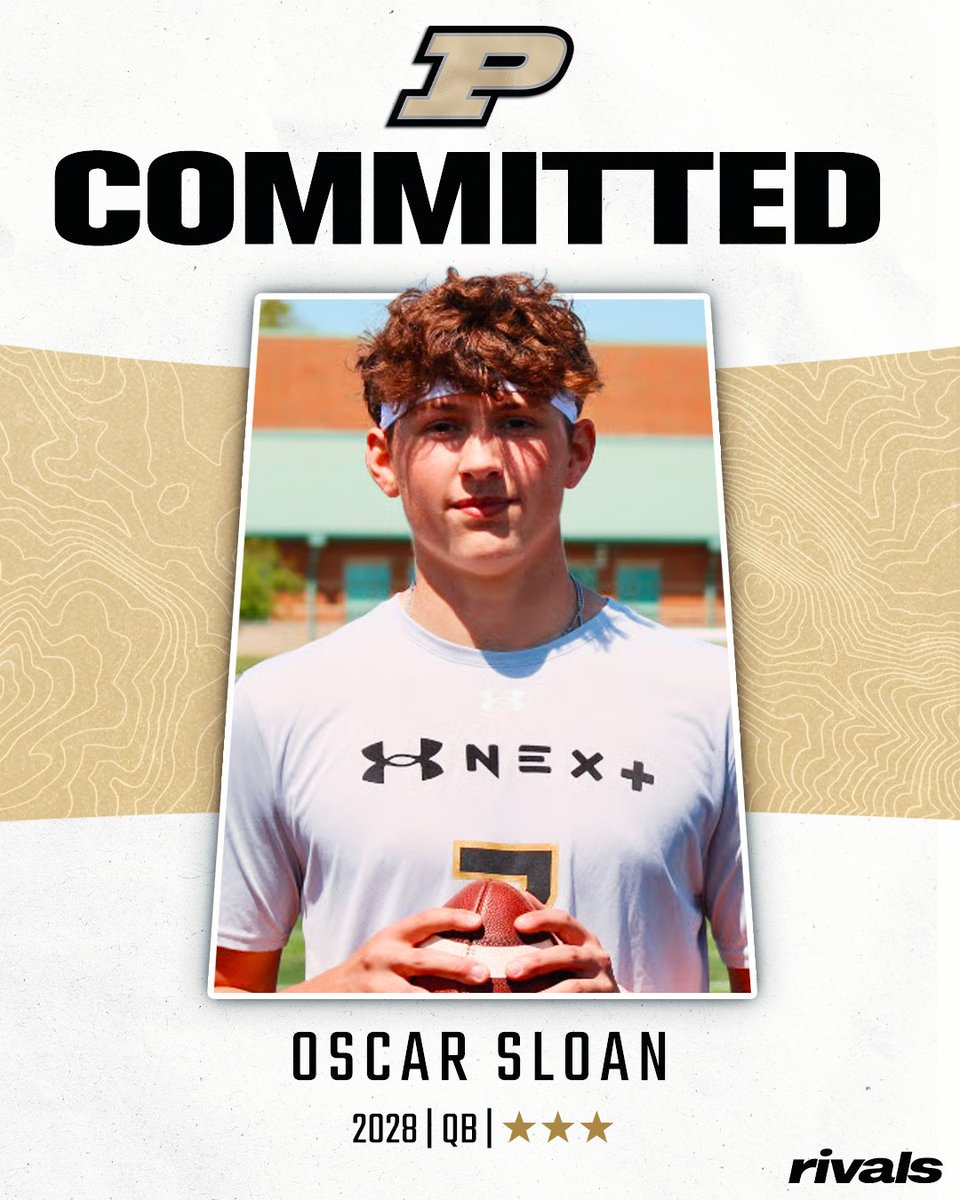 SWiltfong_'s tweet photo. BREAKING: Center Grove (Ind.) QB Oscar Sloan becomes commit No. 1 for Purdue in the 2028 class.

“Purdue felt right for me from the first time I visited and saw the Cradle of Quarterbacks.”

Story: https://t.co/GyJ7EMsOJL https://t.co/AfV92Ym9Uw