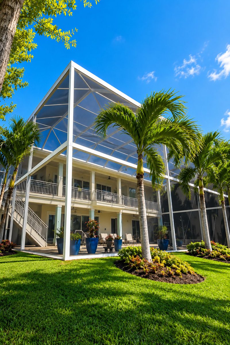 FactoryScreen's tweet photo. Built big. Designed to feel wide open.5,016 sq. ft. and nearly 20 ft. high — yet Project #4245 was designed around one priority: preserving the Sanibel waterfront view.14 Picture View panels make the difference. 👀

https://t.co/YX5AV17lAU https://t.co/BABIsCfQiw