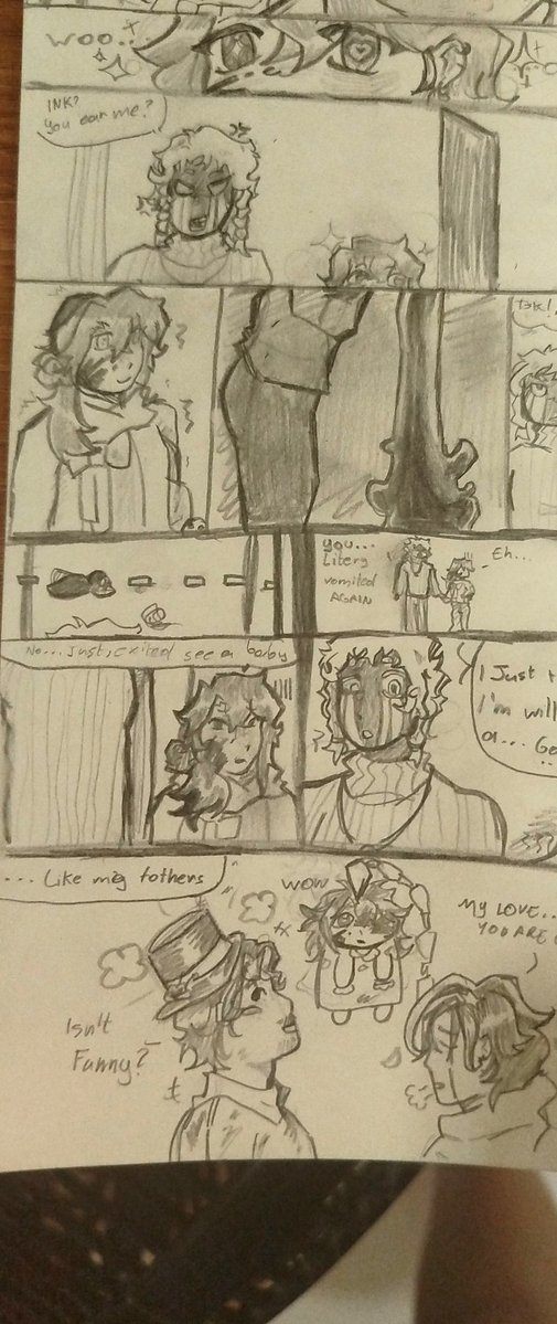 Daisuke_Osam's tweet photo. Error: Tsk, not again. You literally vomit, again! 
Ink: eh... No I just, excited to see a baby, I just think , I willn't be a good father ... Like my parents 

#utmv #errorink #errink #inksans #errorsans https://t.co/PIaOrpbrBd
