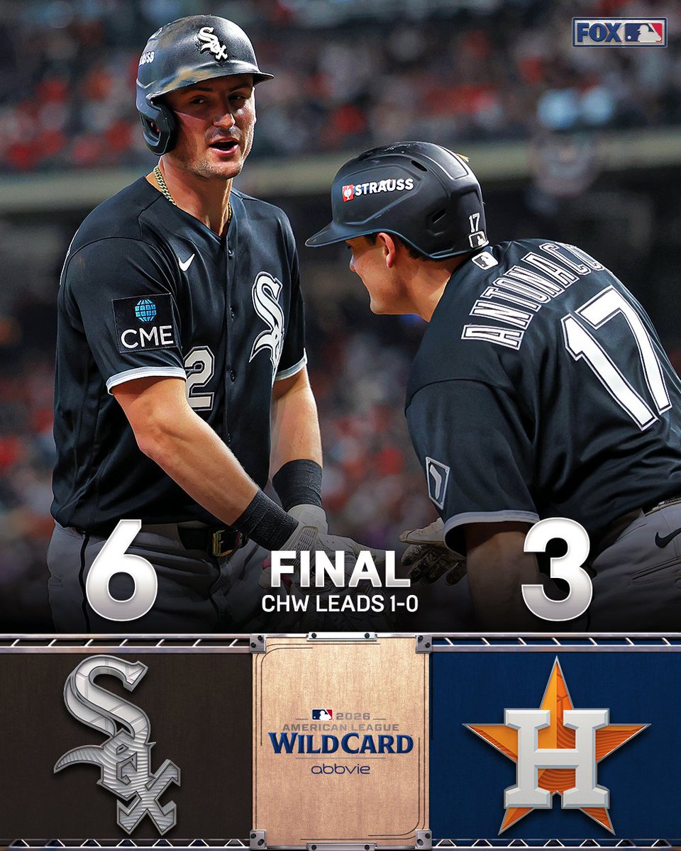 MLBONFOX's tweet photo. The White Sox take Game 1 in Houston! https://t.co/K1iZj041zc