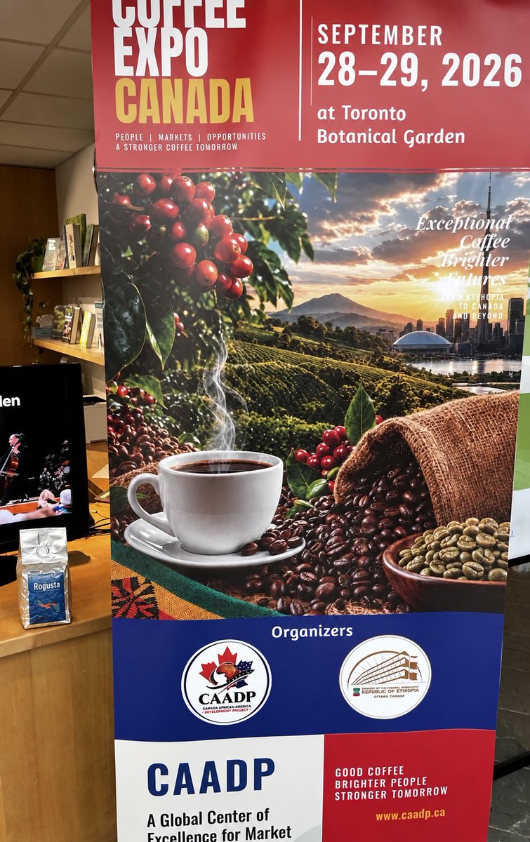 RogustaCoffee's tweet photo. Great day at Global Coffee Expo Canada 2026! ☕🌍

Proud to have Rogusta Coffee there and connect with the international coffee community. Thank you to the organizers and @MFAEthiopia for supporting connections through coffee. 🇪🇹🇨🇦🇵🇦

#RogustaCoffee #GCEC2026
#Coffee #Canada #O https://t.co/fdisANr5YD