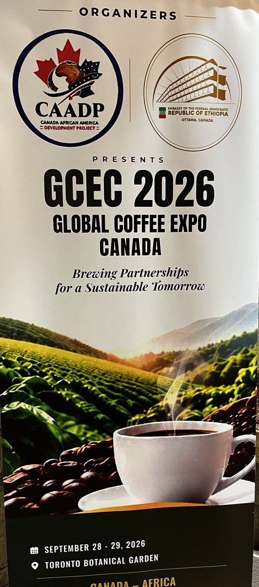 RogustaCoffee's tweet photo. Great day at Global Coffee Expo Canada 2026! ☕🌍

Proud to have Rogusta Coffee there and connect with the international coffee community. Thank you to the organizers and @MFAEthiopia for supporting connections through coffee. 🇪🇹🇨🇦🇵🇦

#RogustaCoffee #GCEC2026
#Coffee #Canada #O https://t.co/fdisANr5YD