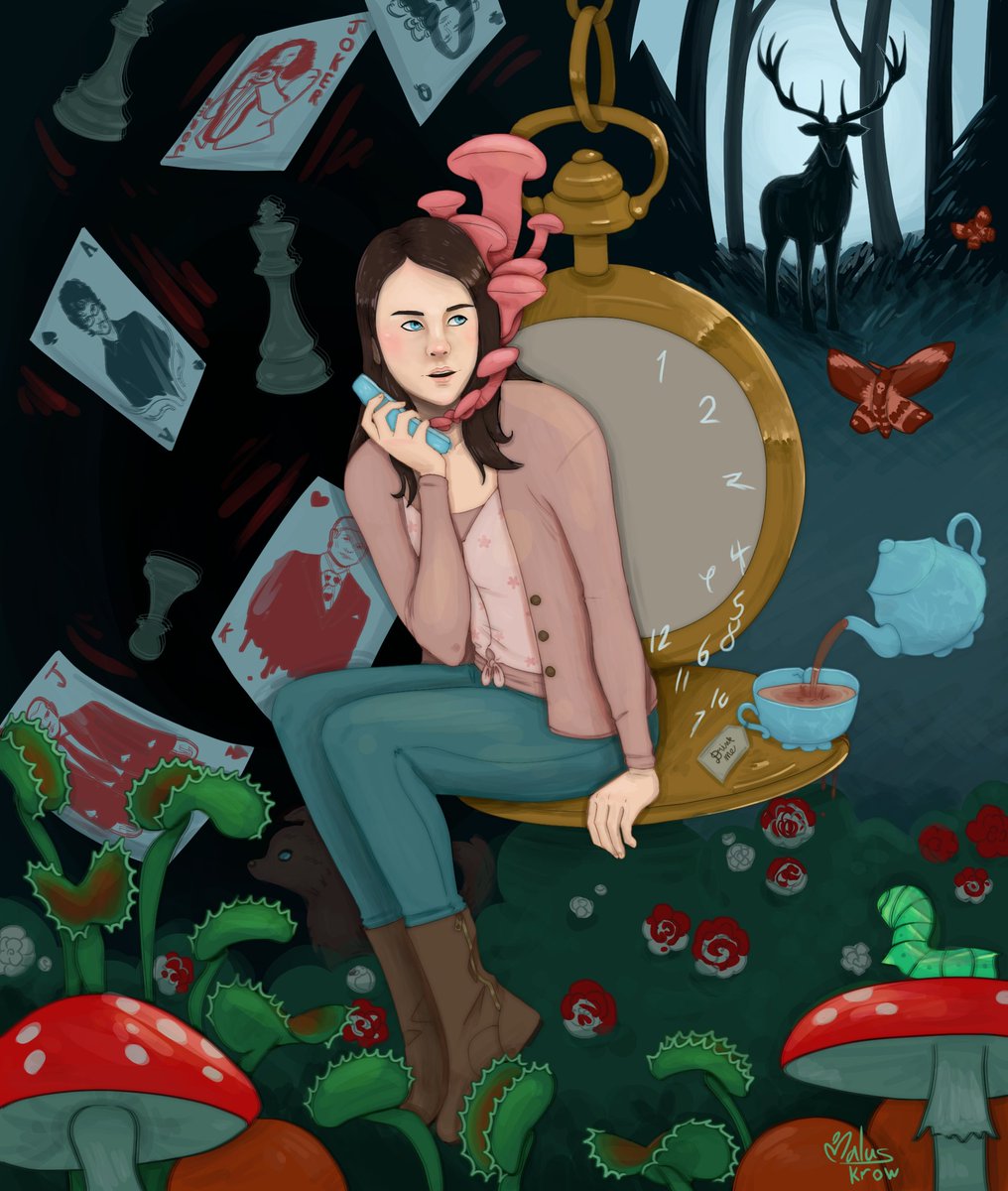 MalusKrow's tweet photo. prompt: isekai... does an alice in wonderland au count
#cringetober #hannibal #abigailhobbs https://t.co/8flPEA1TG2