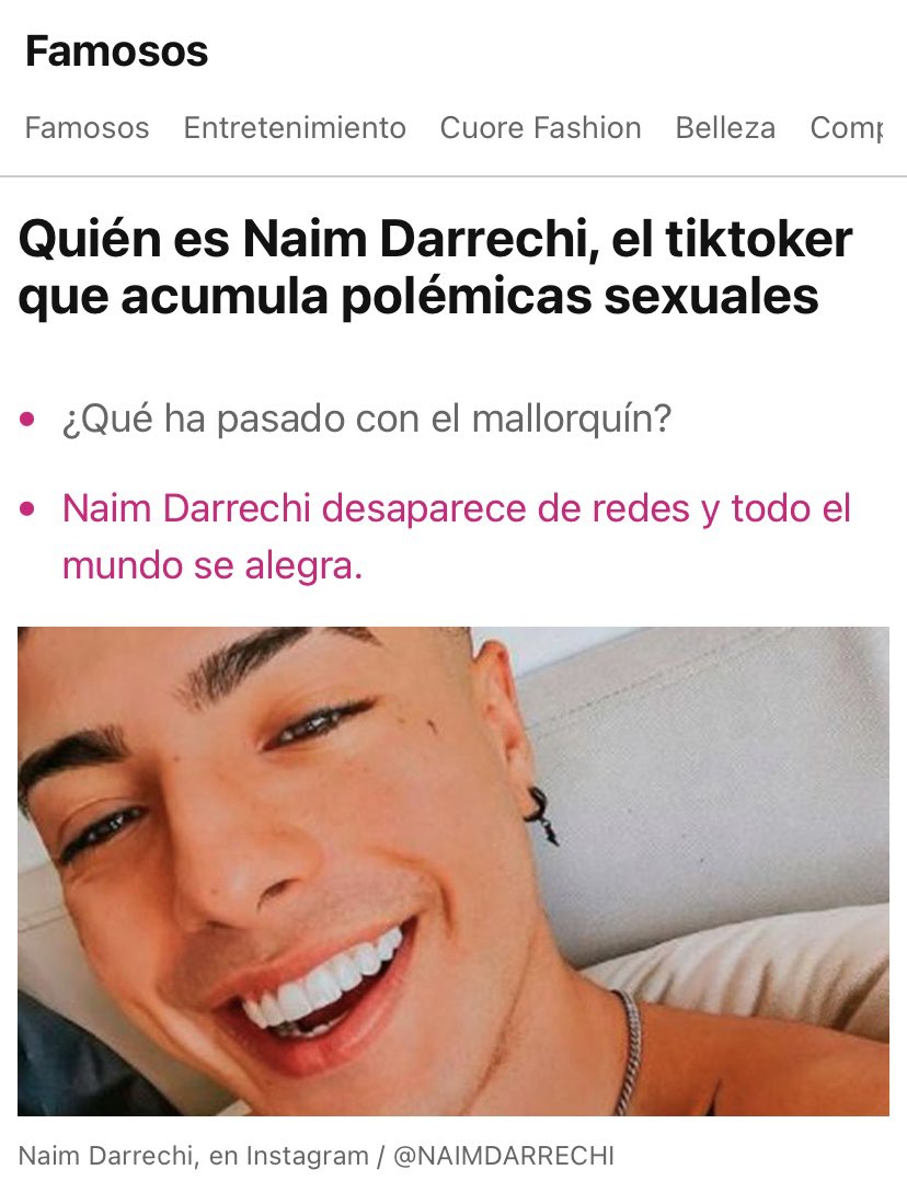 brujasdelmar's tweet photo. Solo para recordarles que Naim Darrechi acumula múltiples denuncias de violencia contra múltiples mujeres, su llegada a México precisamente fue por huir de sus problemas legales en España. El tipo es un agresor, se sabe hace muchísimo tiempo. https://t.co/yEel69q9ZF