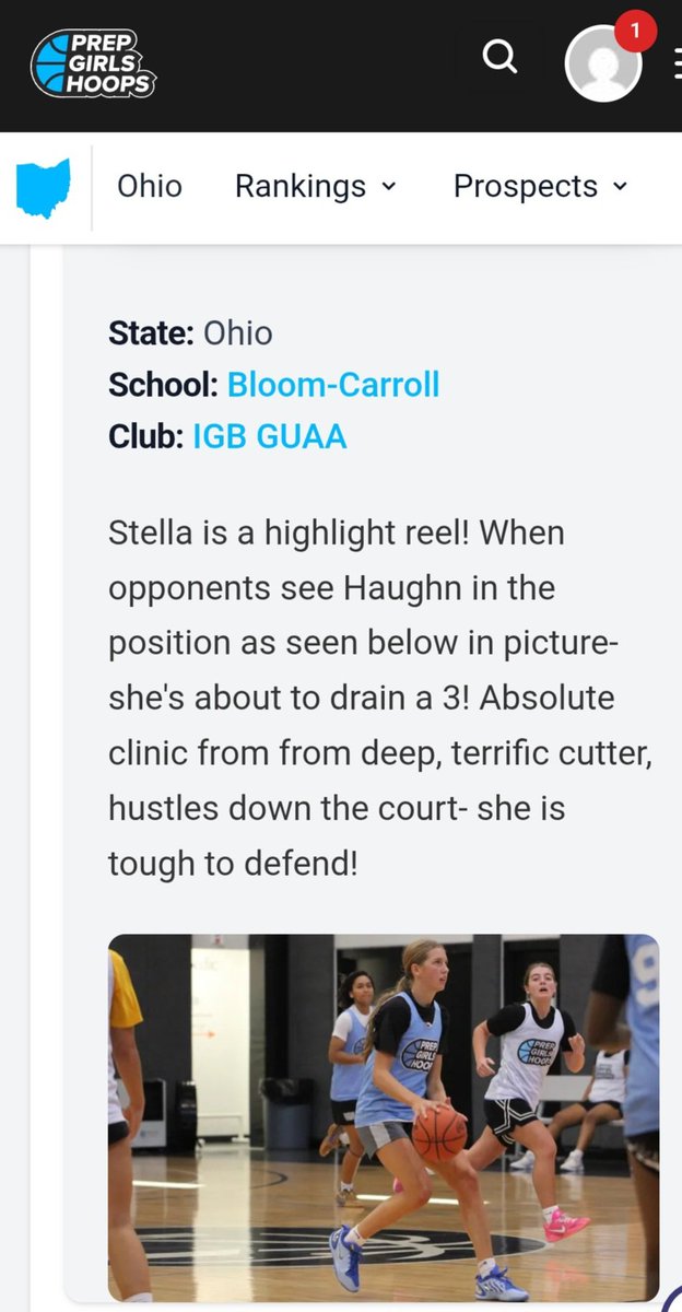 StellaHaughn's tweet photo. Thank you Angie Saiter, @PGH_Ohio and @PrepGirlsHoops for The Expo Player of the Game write-up!! 🏀🪣 #2028WBB #2028Guard #GirlsBasketball #WBBRecruiting https://t.co/r984UFP8gl