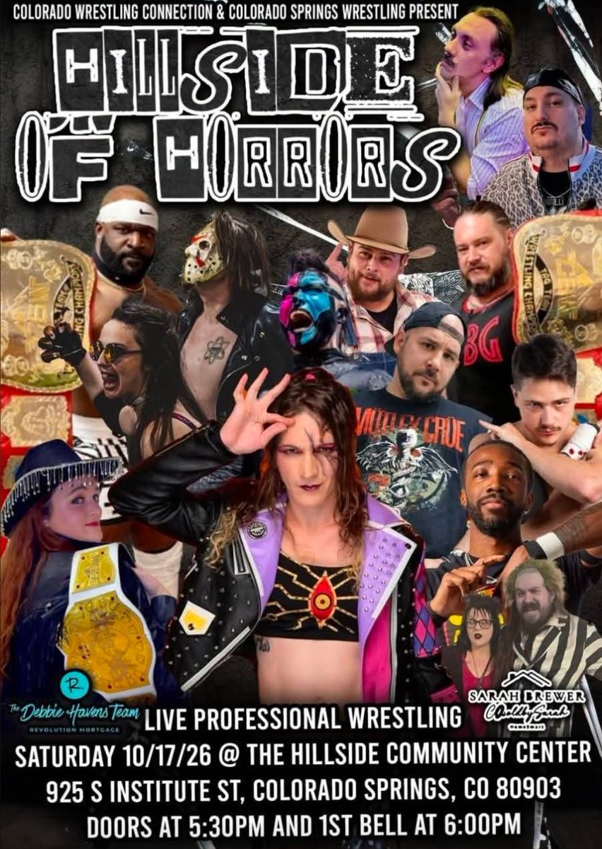 RefereeBennyG's tweet photo. Y'all thought September was action packed? You ain't seen nothing yet! Don't miss when #FUNWrestling presents #FurtherIntoTheFUNknown on Oct 16th followed by #HillsideOfHorrors presented by @OfficialCWC719 &amp; @CSW80922 on the 17th &amp; @officialbpwlive #CarnivalOfCarnage on the 24th! https://t.co/gn2FDgmxC1
