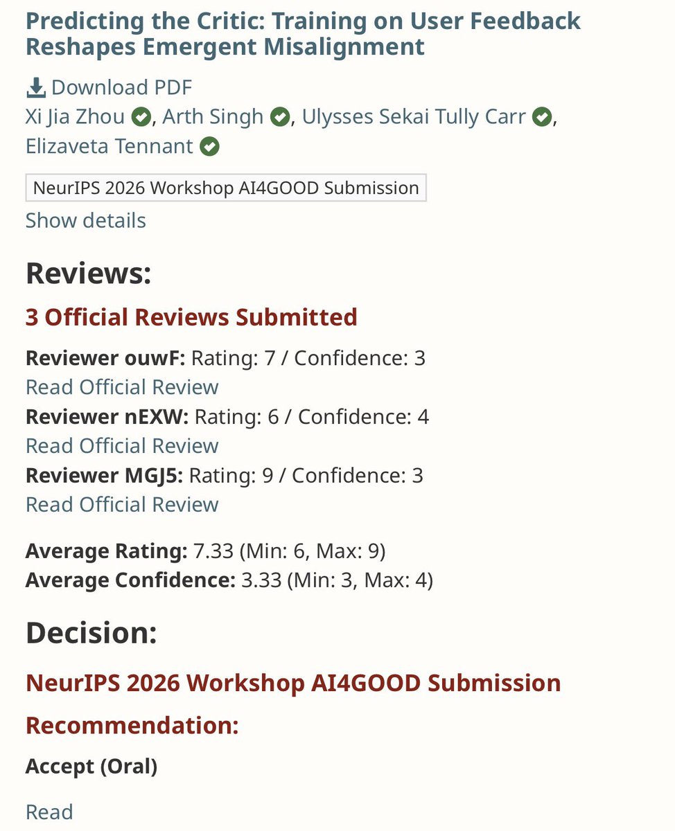 iarthsingh's tweet photo. ORAL‼️at NeurIPS AI4good workshop with @LauraXijiaZhou @Jammy_eggs and @liza_karmannaya 

Lets gooo https://t.co/0HW2VMH2WE