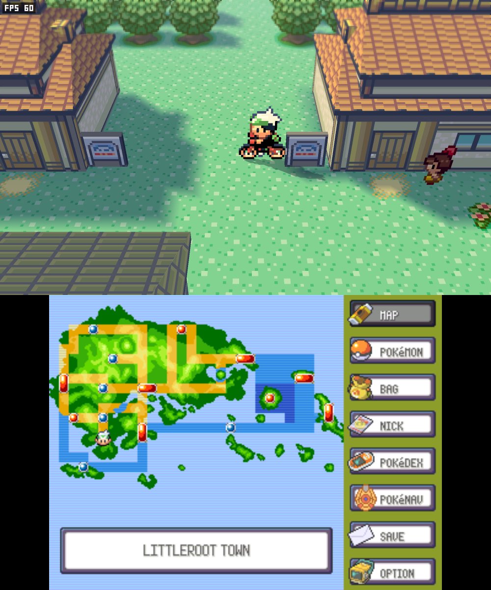 DustZallax's tweet photo. Pokémon Emerald 3Ds Dual Screen v0.1.2 is out!

- Touch-enabled PokéNav on the bottom screen
- Improved stereoscopic 3D
- Battle transitions in 2D & voxel mode
- Better character proportions, shadows and lighting, improved mountains, terrain and water levels, plus new 3D buildings including Rustboro Gym, Oldale houses, Mr Briney's cottage and Pretty Petal.
- Improved intro, title screen and menu presentation.
- Lots of fixes

https://t.co/sZqUC5YT7y