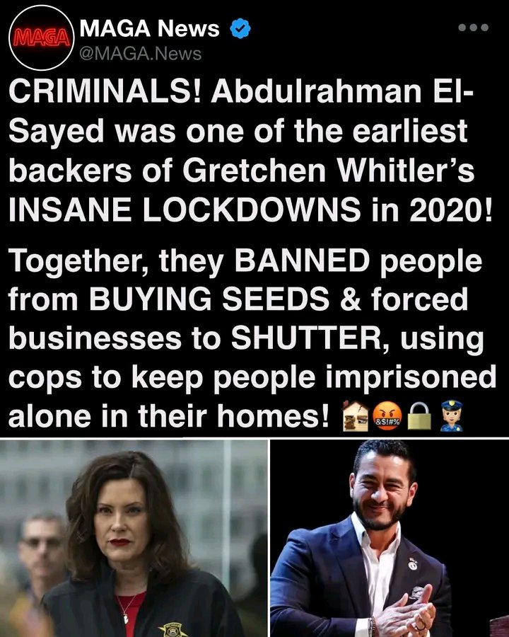 MaureenDodge13's tweet photo. Gretchen Whitmer’s 2020 Michigan was a laboratory with police tape. Abdul El-Sayed backing that lab is the part of his résumé the next race will try to bury. Garden centers treated like nightclubs, shops shuttered, and a public-health priesthood that discovered it enjoyed the ba. https://t.co/9RKVsNlDHU