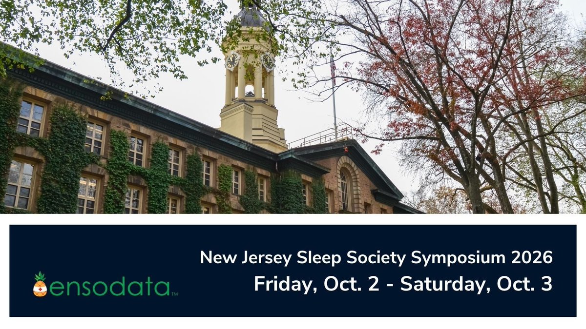 EnsoData's tweet photo. We're excited to sponsor the New Jersey Sleep Society Symposium and connect with sleep clinicians and industry leaders this Friday and Saturday, October 2-3! https://t.co/wxvEfJl8ZI Stop by our table to say hello! #sleepmedicine #homesleeptesting #therapymonitoring #multinightHST https://t.co/jqZgs2EXQe