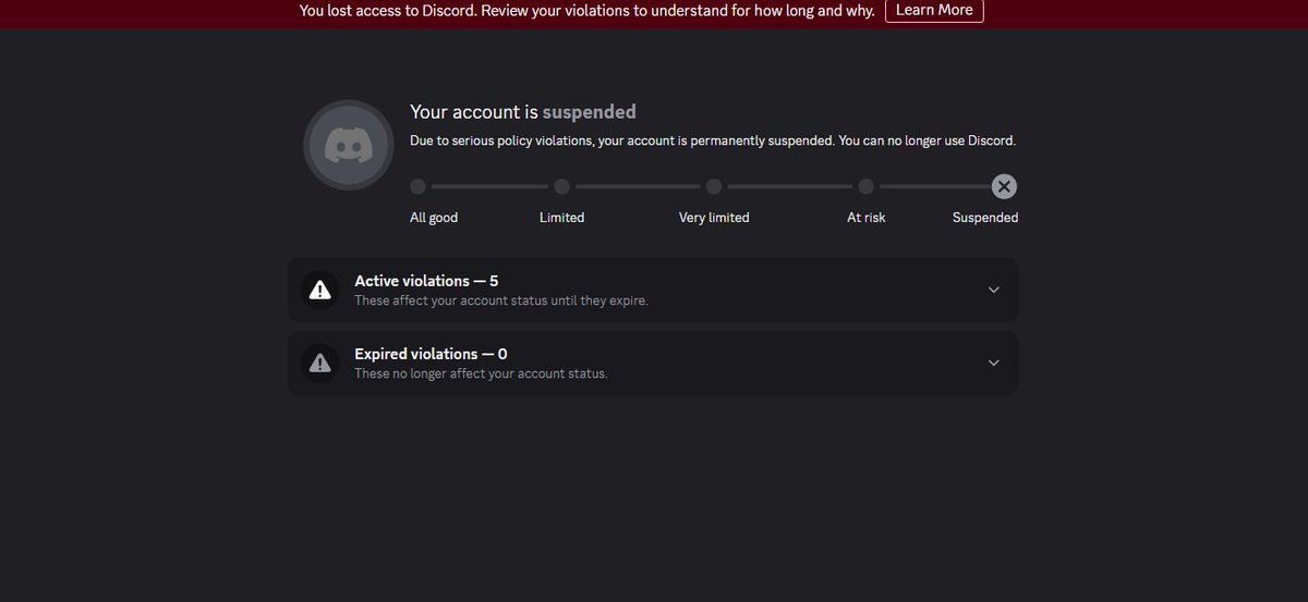 BTKAJ12's tweet photo. @discord Before you do that can you unsuspend me https://t.co/ee16EwoKlO