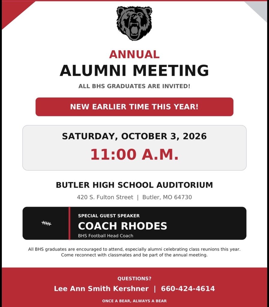 ButlerHSBears's tweet photo. BHS Alumni: Please join us for the annual meeting. https://t.co/I1YzakhcmC
