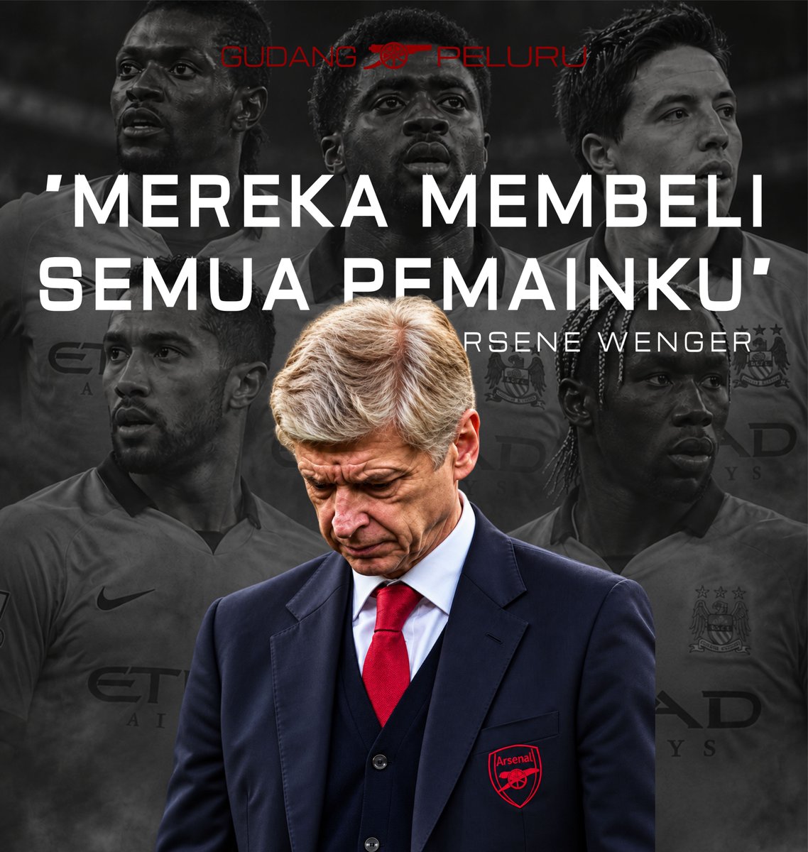 GUDANGxPELURU's tweet photo. "Mereka (Man City) membeli semua pemain saya," kata Wenger lalu tertawa.

Terdengar seperti ia sedang bercanda. Namun akhirnya kita tahu, itu adalah tawa yang benar-benar menyakitkan.

Arsene Wenger waktu itu diwawancarai mengenai hukuman UEFA atas pelanggaran financial fair play. Ia berbicara di Berlin pada 17 Februari 2020. Berikut kutipan selengkapnya;

“Saya pikir ini pertanyaan yang mendalam. Pada dasarnya, olahraga adalah tentang meraih kemenangan dengan menghormati aturan. Itulah intinya. Kita mengapresiasi semua yang terbaik dalam setiap cabang olahraga, tetapi kita ingin tahu bahwa mereka menghormati aturan.

Jika tidak ada penghormatan terhadap aturan, itu bukan olahraga yang sesungguhnya. Jadi, menurut saya, itulah yang paling penting. 

Aturan itu ada dan harus dihormati. Ketika Anda mengikuti sebuah kompetisi, berarti Anda menyatakan bahwa Anda akan berkompetisi dengan mematuhi aturan.”