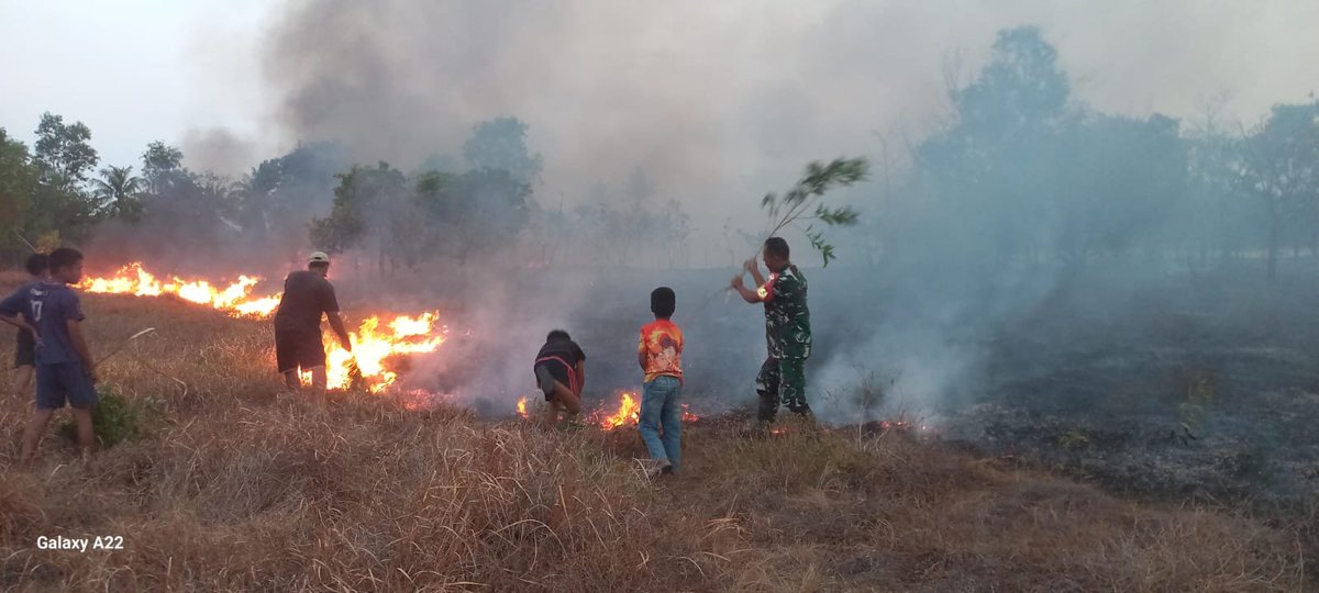 KODIM__1404_PRG's tweet photo. Kebakaran lahan terjadi di sebelah timur area Lapangan Tembak Yonif 721/Makkasau, Dusun Malimpung, Desa Malimpung, Kecamatan Patampanua, Kabupaten Pinrang, Rabu (30/9/2026) malam. https://t.co/U6ZiFgcAp3