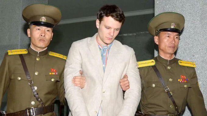 covie_93's tweet photo. trump's "friend" kim jong-un tortured US citizen Otto Warmbier to the point where he suffered a neurological injury and died shortly after he returned to the U.S. https://t.co/JWTeJGNVUF