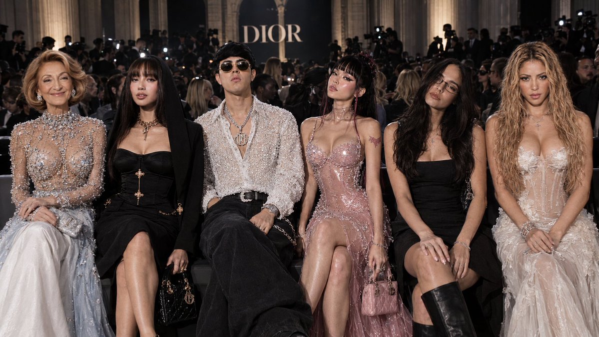 PFashionShowUK's tweet photo. @AmalyaWintour junto a @divlnizee @AlexMaydoon @VampiraLoaiza @TEHABL4OUSI y @nickiicza en primera fila en el desfile de Dior. https://t.co/bGiYQT5vQM