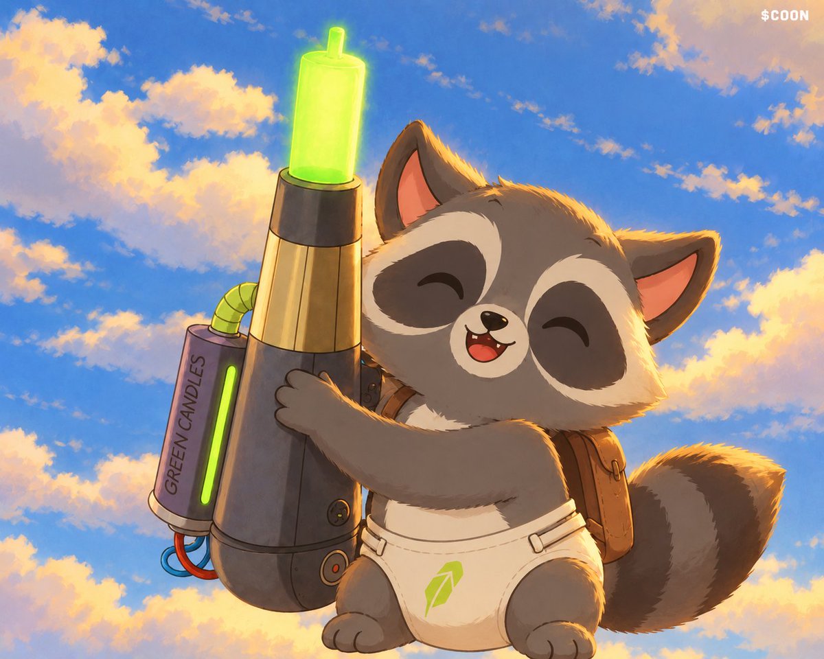 coonrobinhood's tweet photo. Only ammo I carry: green candles. Chart about to catch all of them. $COON https://t.co/G5lINbwfhs