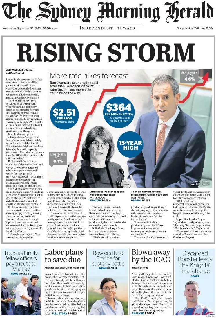 vittart75's tweet photo. Australie. La Banque centrale accentue le fardeau des ménages en portant son taux directeur à 4,6%, un record depuis 2011.
Taux de chômage à 4,6% et inflation à 3,5% sont au plus haut.
Un échec pour la #RBA que sa gouverneure Michèle #Bullock récuse. #Chalmers https://t.co/jj3VnB19q8