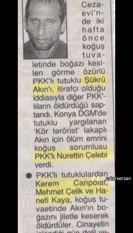 elihbatmanisyi's tweet photo. PKK Konya'daki Ceza evinde doğuştan iki gözü Kör olan Şükrü Akın'ı Ceza evinde Öldüren Kerem Canpolat İnsan Hakları Derneği Başkanı Oldu Sonra Maya der başkanı oldu. Bu PKK kısa bir özeti. Belgesi ektedir. https://t.co/qUUWQjmd9U