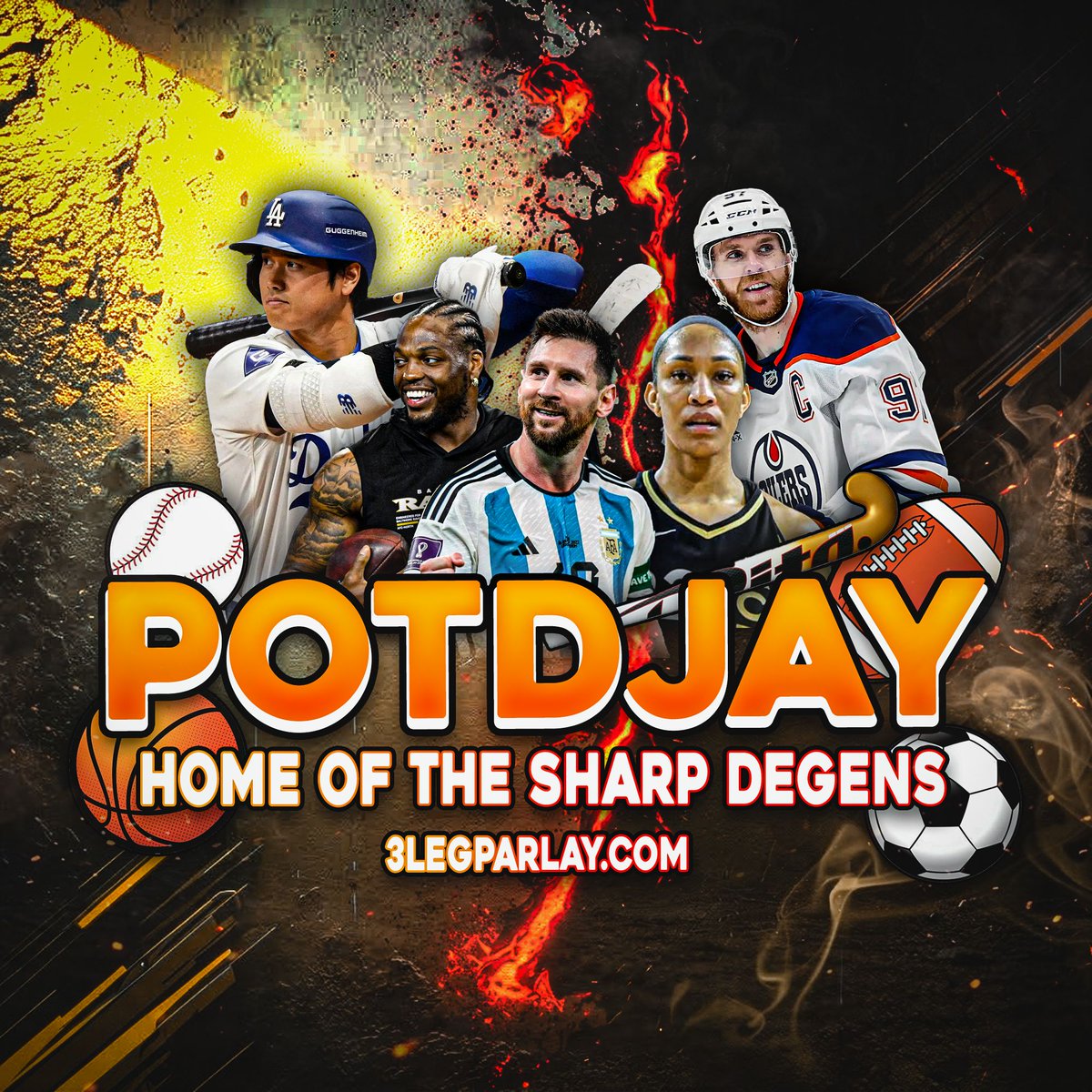 POTDJay's tweet photo. 🤝 NEW: Hold My Hand 🤝

Tell it 3 things — your bankroll, how many bets, and how wild you're feeling (Don't Deposit → 🚀 Go For Broke) — and the model builds your entire day for you. Every play staked, across MLB · NFL · NHL · NBA · WNBA. One tap straight to your betslip.

Stop overthinking your card. Let the model cook 👉 https://t.co/QYweAgFkzH
21+, bet responsibly

...And an awesome X profile rebrand from @Graphicsofliam 

Thank you and see you tomorrow!!❤️