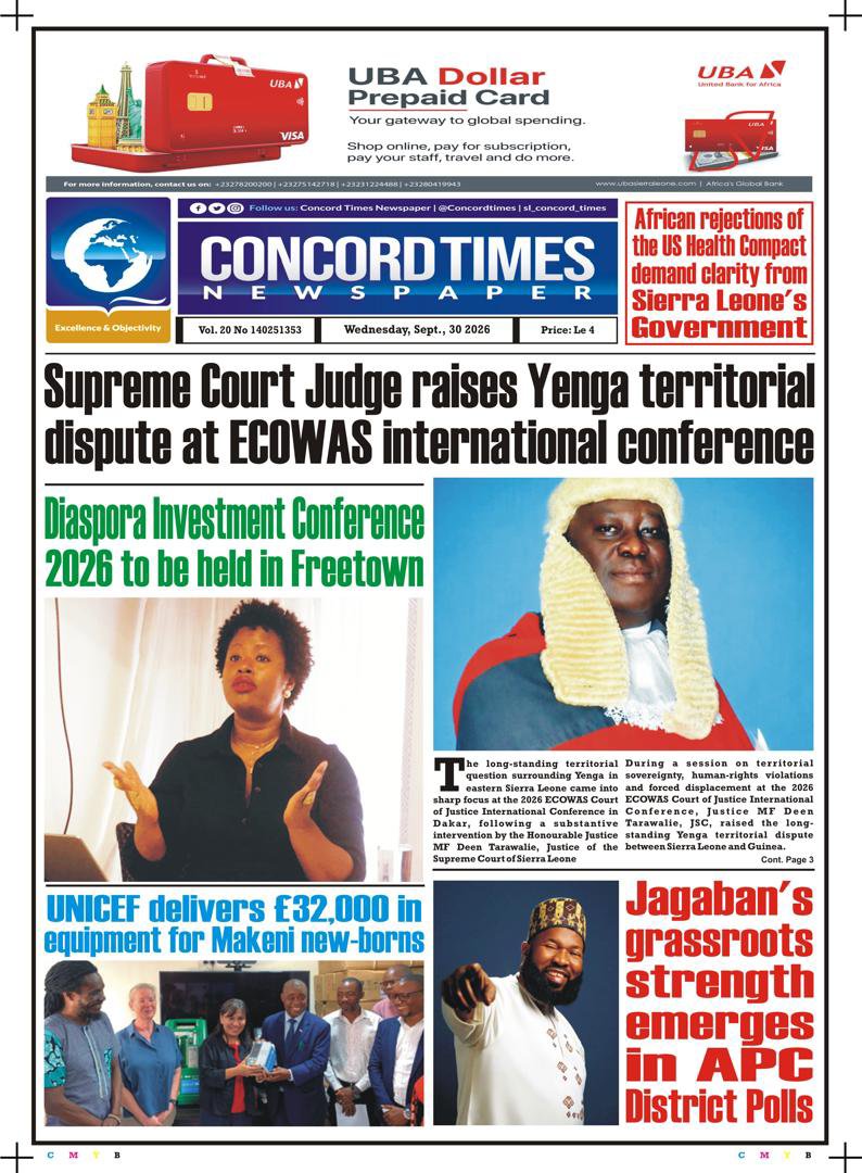 Concordtimes's tweet photo. September 30 - Headlines
#BreakingNews #Freetown #MamaSalone #SaloneTwitter https://t.co/dSugJ9HjWT