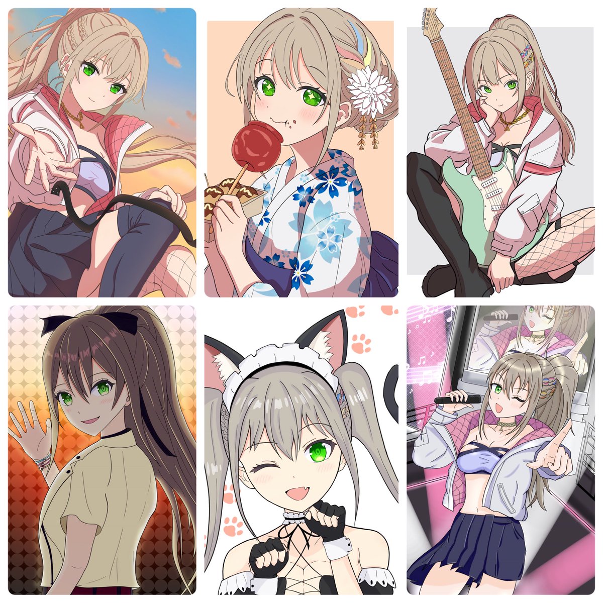 chacha_maru1112's tweet photo. これまで描いてきたいおりんのFAをまとめてみました。
どの1枚も、そのときの「大好き」を込めた大切な思い出。
これからもいおりんを描き続けるよ！
#松永依織 https://t.co/hWA5OewkTY